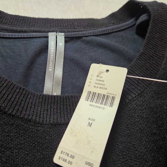 New M By Anthropologie the Gemini cap-sleeve Twofer sweater + dress set in blac - Picture 8 of 12